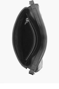 Take Me Black Leather Fold Over Cross Body Gunmetal Hardware Bag -Fashion Clothing Store TakeMeBlackShoulderBagwithFlapGunmetalHardware 5