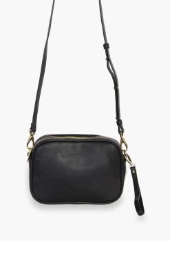 The All Times Black Leather Cross Body Gunmetal Hardware Bag