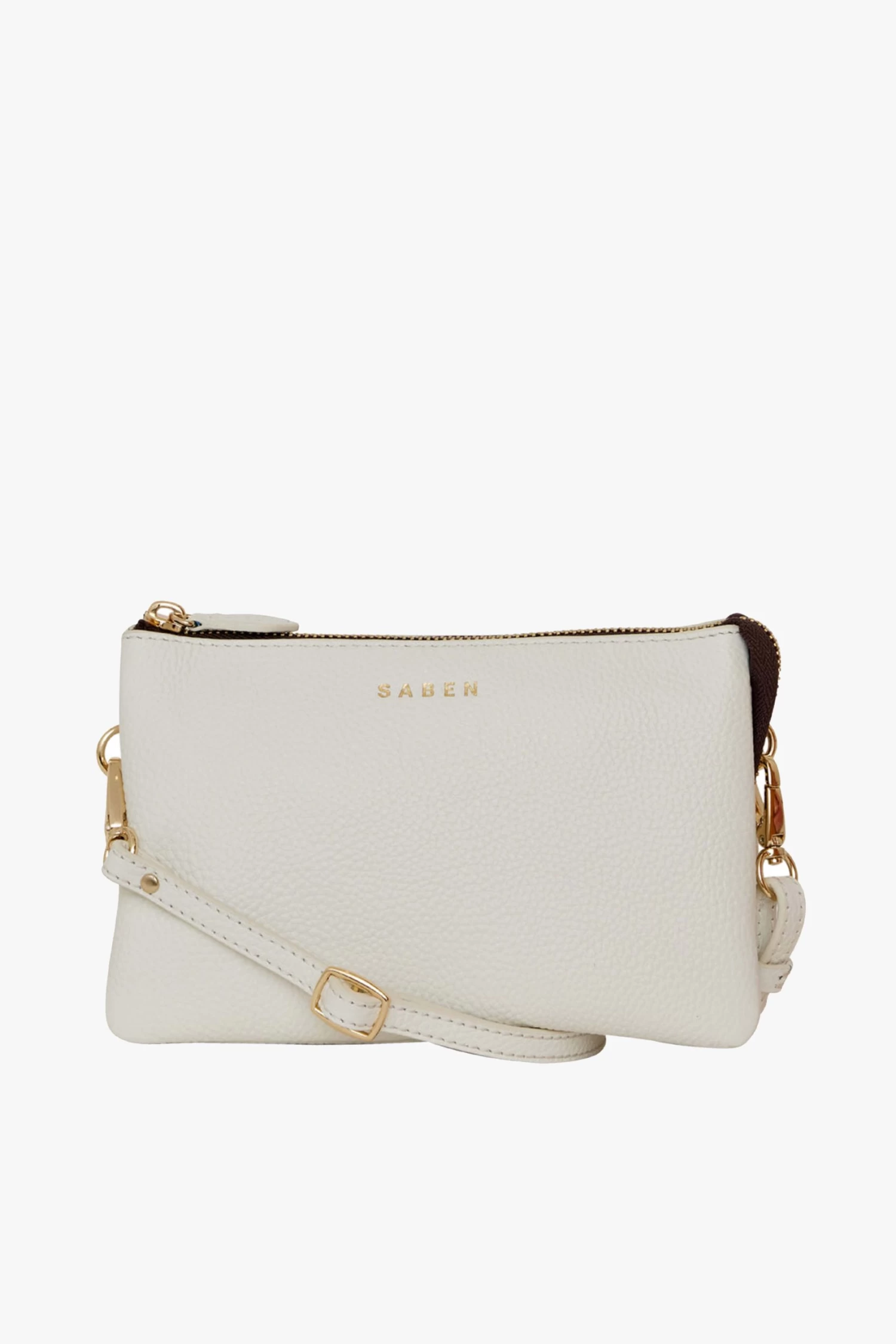 Tilly Multi Pocket White Leather Crossbody Clutch 3 Tilly Multi Pocket White Leather Crossbody Clutch