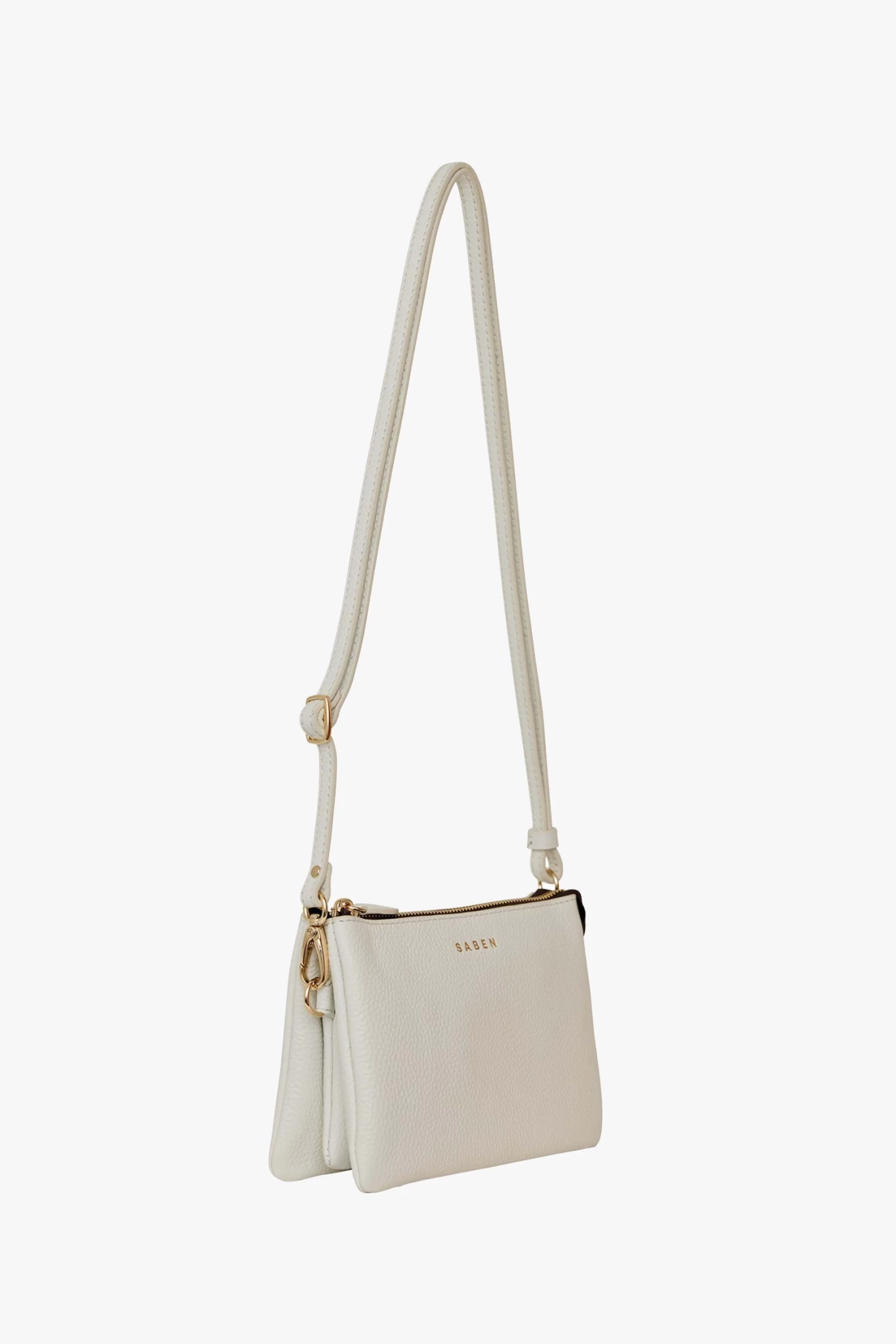 Tilly Multi Pocket White Leather Crossbody Clutch 5 Tilly Multi Pocket White Leather Crossbody Clutch - Image 3