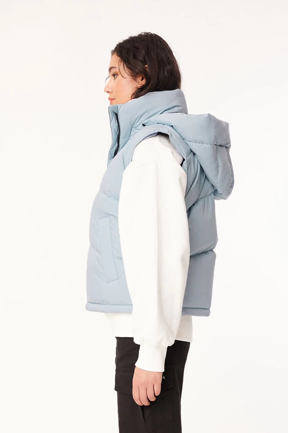 Womans Blue Fog Down Puffer Vest 5 Womans Blue Fog Down Puffer Vest - Image 3