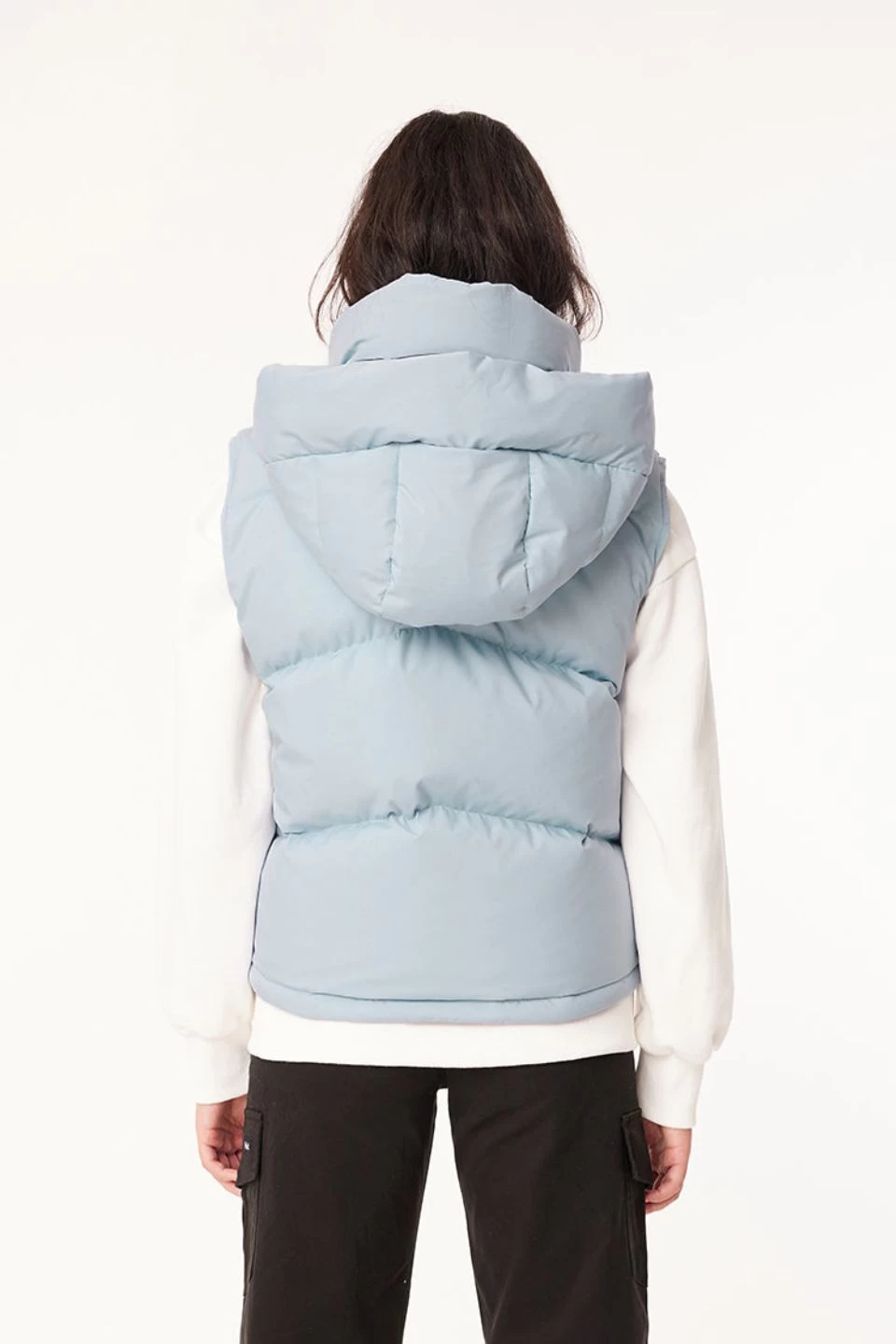 Womans Blue Fog Down Puffer Vest 6 Womans Blue Fog Down Puffer Vest - Image 4