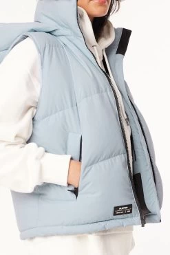 Womans Blue Fog Down Puffer Vest