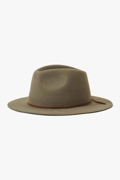 Brixton Wesley Fedora Military Olive Wool Felt Hat