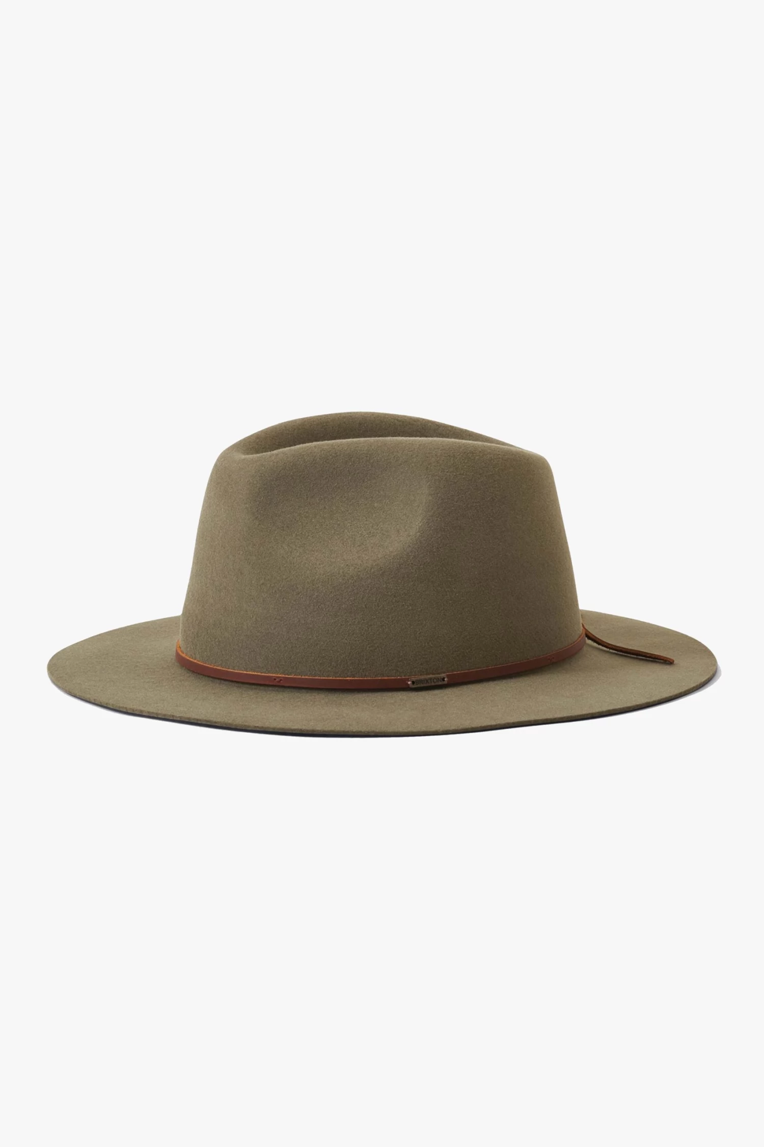 Brixton Wesley Fedora Military Olive Wool Felt Hat 3 Brixton Wesley Fedora Military Olive Wool Felt Hat