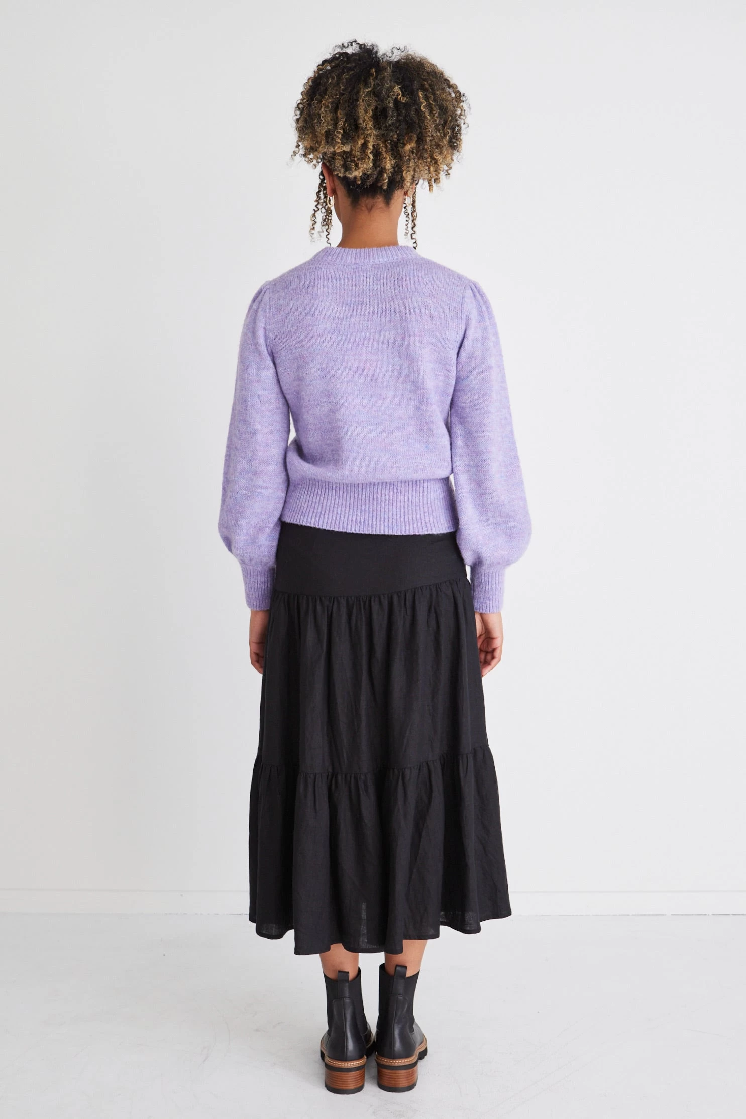 Zesty Violet Balloon Sleeve Crew Neck Knit 7 Zesty Violet Balloon Sleeve Crew Neck Knit - Image 5