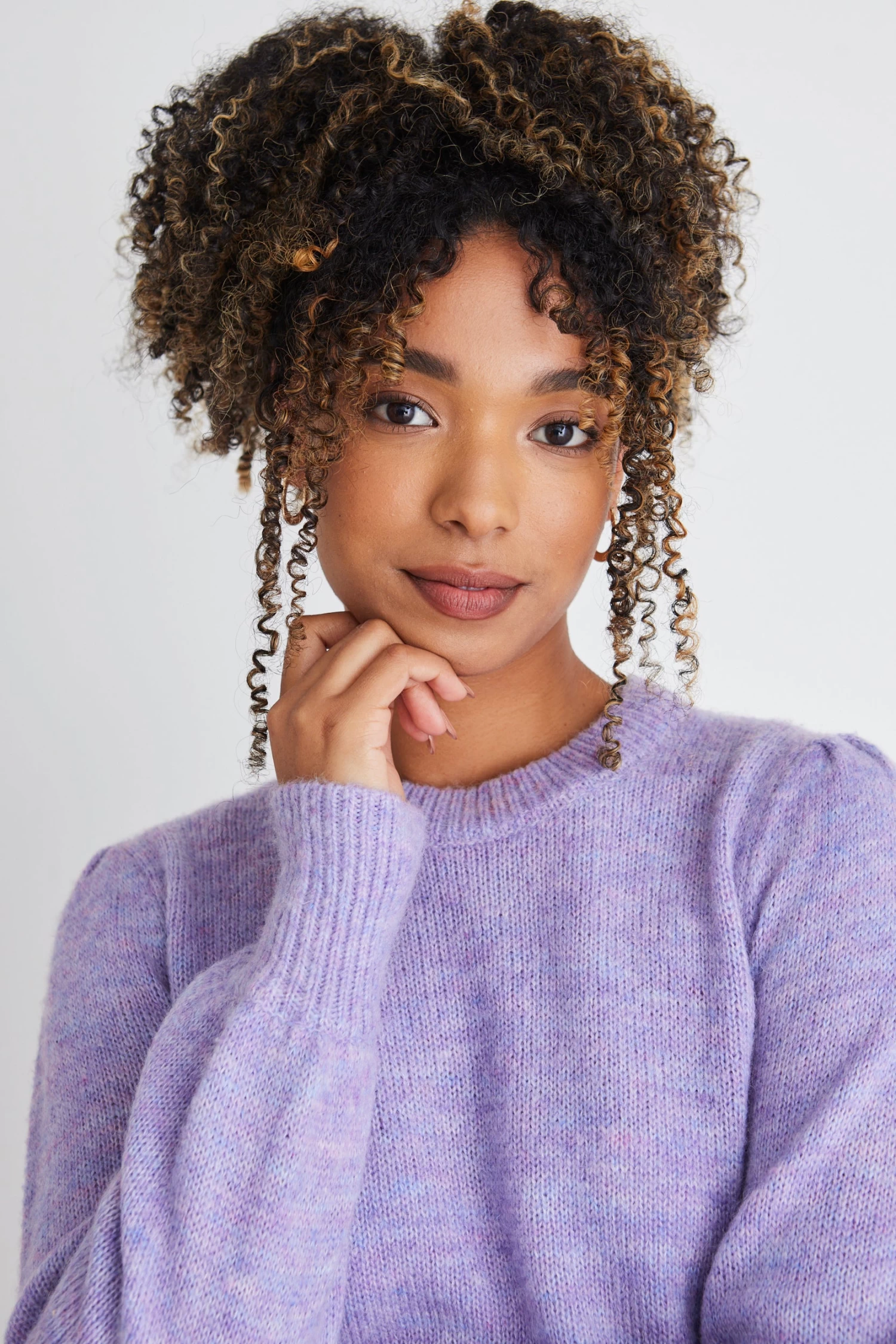 Zesty Violet Balloon Sleeve Crew Neck Knit 6 Zesty Violet Balloon Sleeve Crew Neck Knit - Image 4