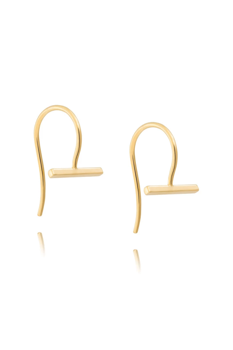 Mini T Bar Hook 14k Gold Plate Earrings 3 Mini T Bar Hook 14k Gold Plate Earrings
