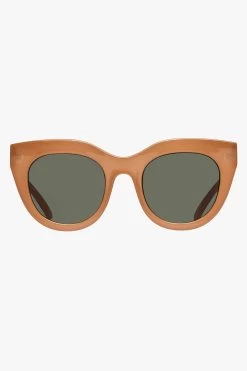 Le Specs Air Heart Cat Eye Caramel Khaki Lens Sunglasses
