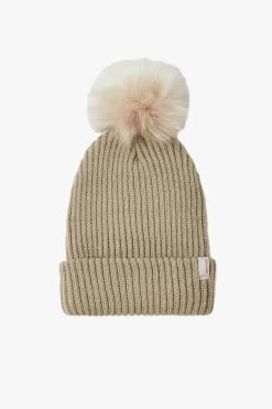 Brixton Alison Beige Beanie With Pompom