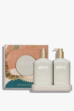 Sea Cotton & Coconut 500ml Hand And Body Wash + Lotion Stone Duo Tray