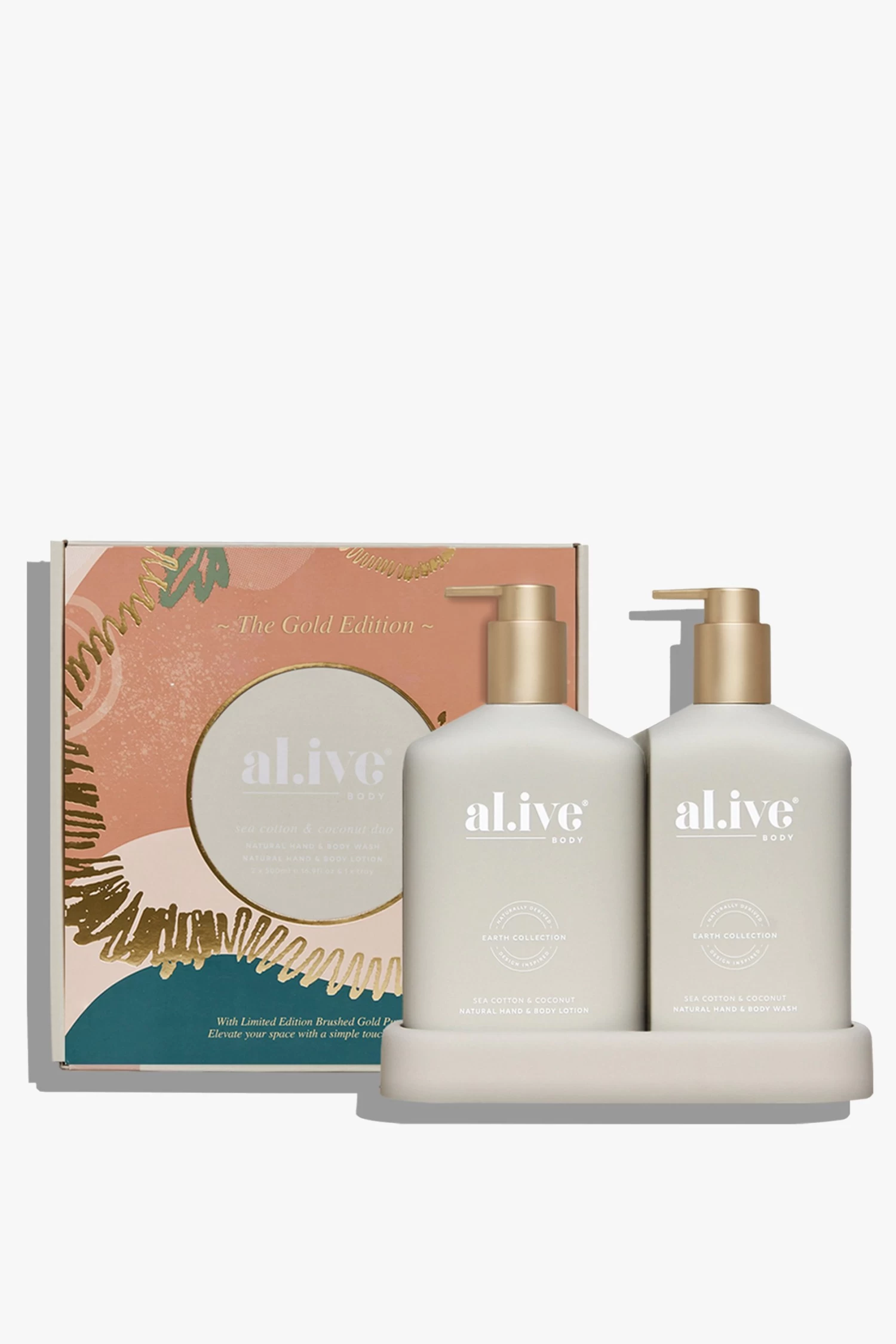 Sea Cotton & Coconut 500ml Hand And Body Wash + Lotion Stone Duo Tray 3 Sea Cotton & Coconut 500ml Hand And Body Wash + Lotion Stone Duo Tray