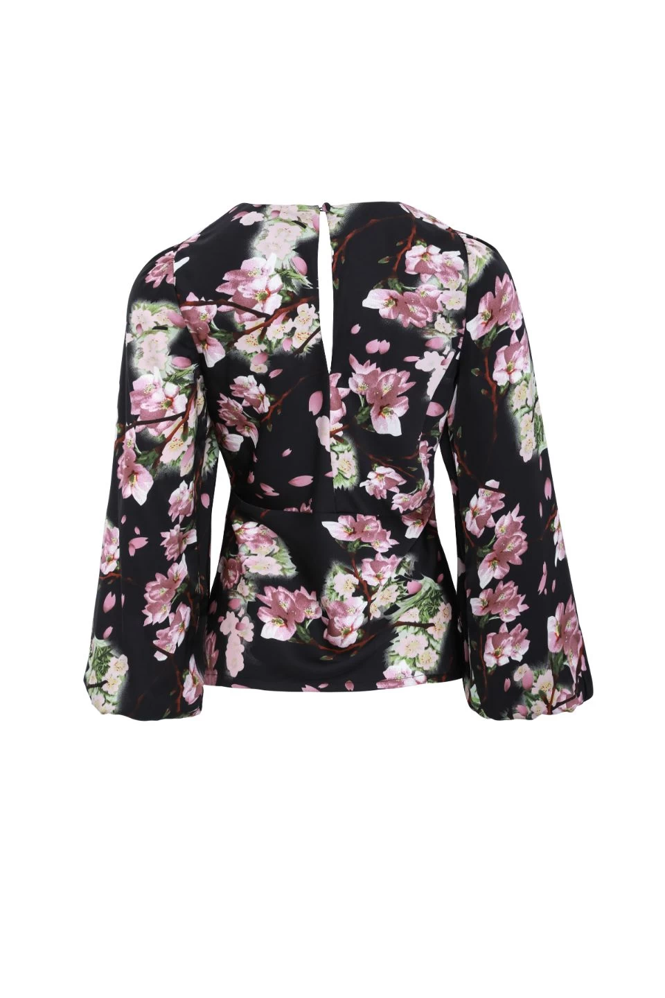 Bailey Black Floral Satin Bias Balloon Sleeve Top 8 Bailey Black Floral Satin Bias Balloon Sleeve Top - Image 6