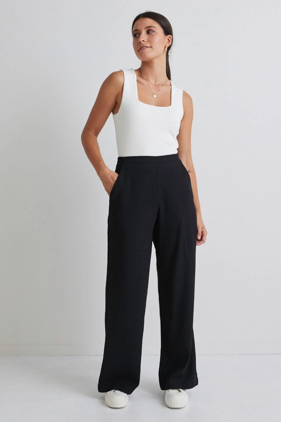 Best Life Black Soft Crepe Wide Leg Pant 3 Best Life Black Soft Crepe Wide Leg Pant