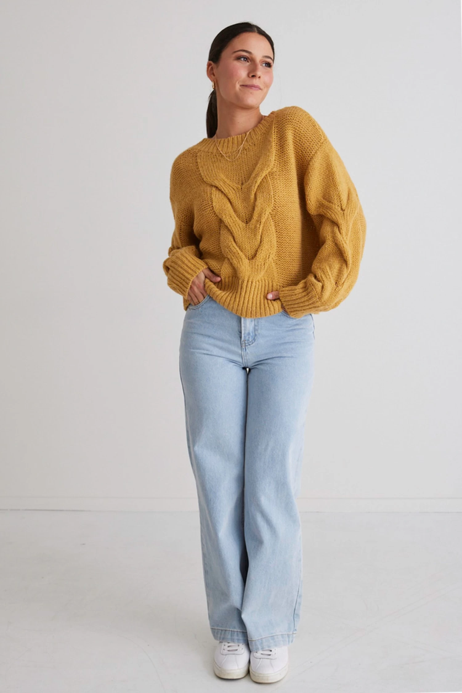 Bonny Honey Open Cable Knit Jumper 4 Bonny Honey Open Cable Knit Jumper - Image 2