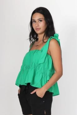 Bowie Apple Green Tiered Top