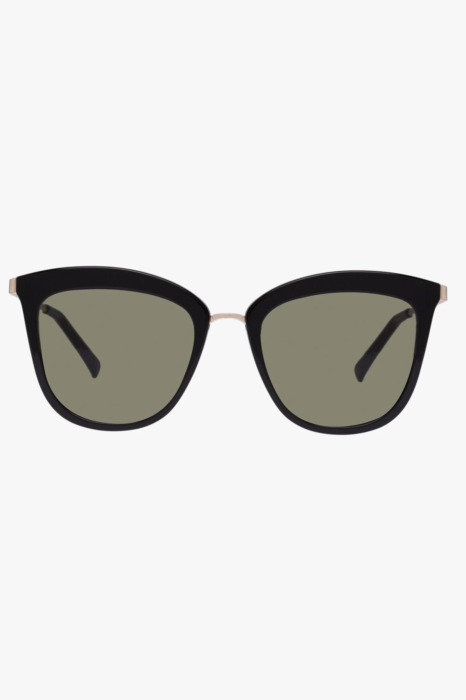 Le Specs Caliente Black Gold Arms Khaki Lens Sunglasses 3 Le Specs Caliente Black Gold Arms Khaki Lens Sunglasses