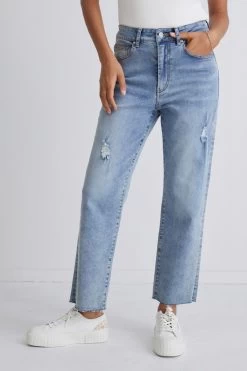 Carlie Straight Leg Distressed Raw Hem Faded Jean 8 Carlie Straight Leg Distressed Raw Hem Faded Jean -Fashion Clothing Store carliejean3