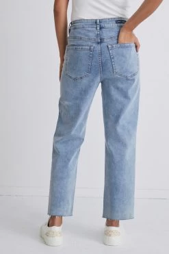 Carlie Straight Leg Distressed Raw Hem Faded Jean 9 Carlie Straight Leg Distressed Raw Hem Faded Jean -Fashion Clothing Store carliejeanblue4