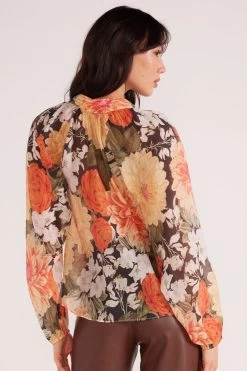 Clementine Orange Vintage Floral LS Blouse 9 Clementine Orange Vintage Floral LS Blouse -Fashion Clothing Store clementine blouse minkpink 6 2048x 1