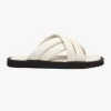Coast Off White Leather Crossover Slide 1 Coast Off White Leather Crossover Slide -Fashion Clothing Store coastwhiteslides2