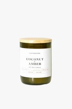 Jade Coconut + Amber 255g 60hr Candle In Green Recycled Bottle EOL