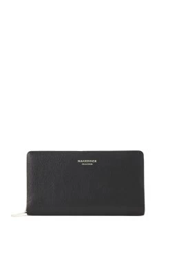 The Dion Pebbled Gold Wallet Black