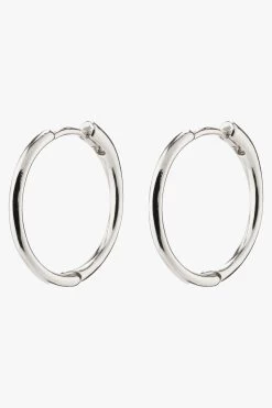 Pilgrim Eanna Maxi Hoops Recycled Silver Plated Earrings -Fashion Clothing Store edennalargehoopssilver