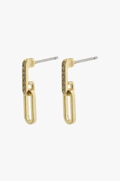 Pilgrim Elise Linked Earrings Gold Plated With Crystal