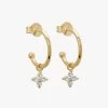 Clover Diamante 18k Gold Plated Hoop Earrings -Fashion Clothing Store goldcloverdiamondhoops