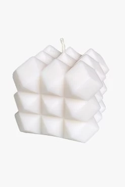 Hector Rubics Cube White Unscented Candle H5cm X 5.5cm