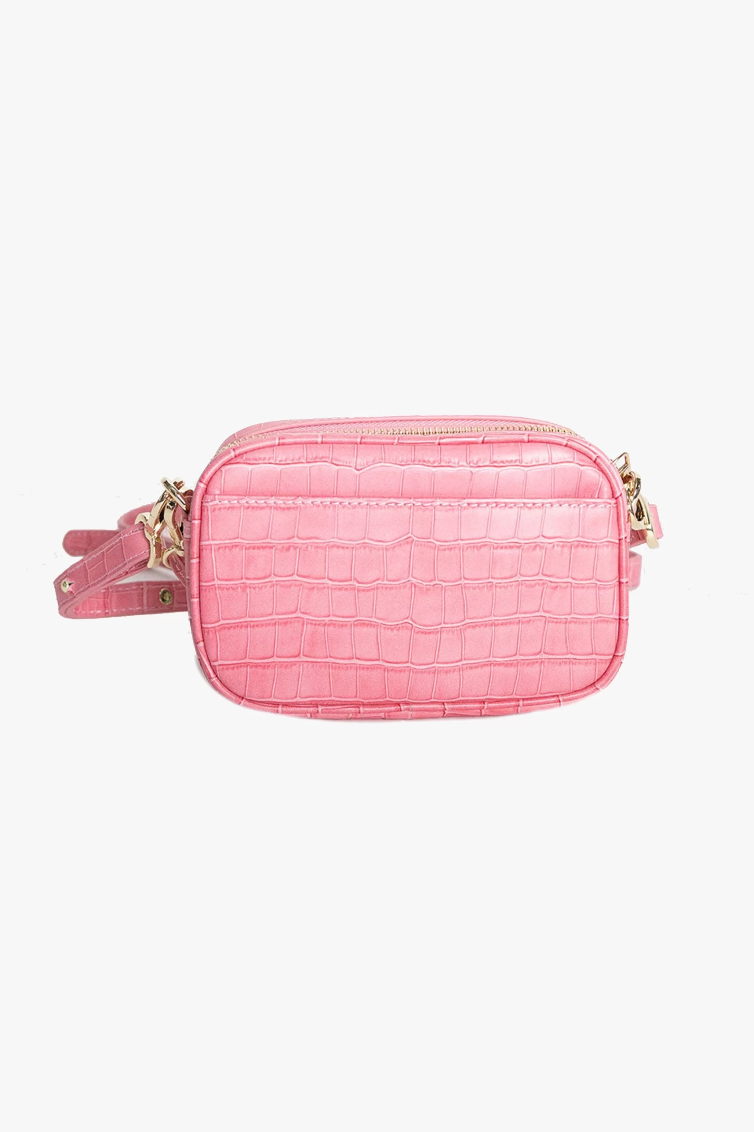Small Times Hot Pink Croc Gold Hardware Leather Bag 6 Small Times Hot Pink Croc Gold Hardware Leather Bag - Image 4