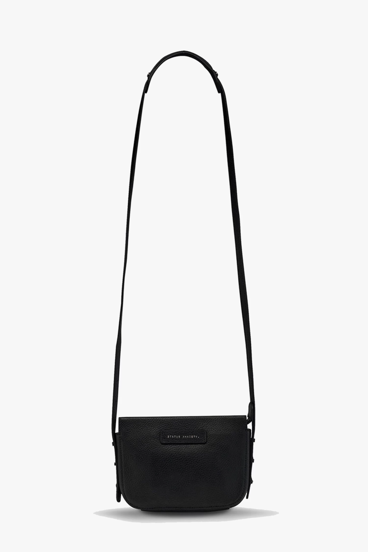 In Her Command Curved Base Black Cross Body Bag With Stud Detail 3 In Her Command Curved Base Black Cross Body Bag With Stud Detail