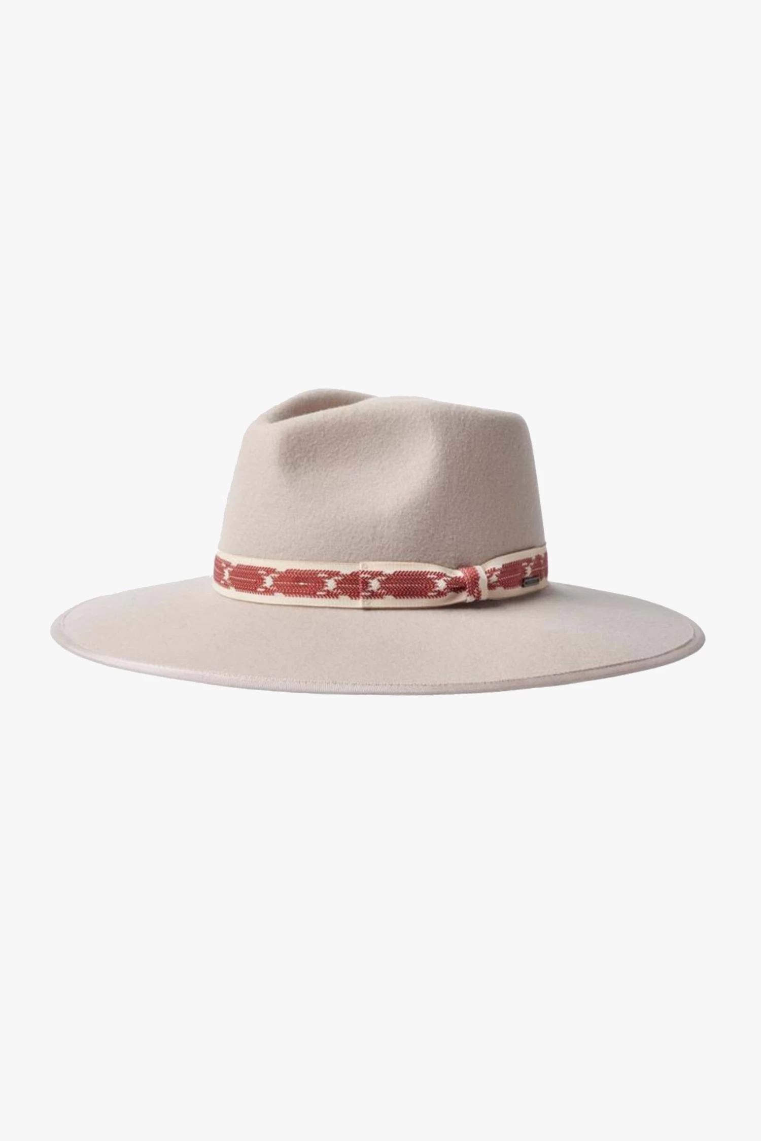 Brixton Jo Rancher Beige Wide Brim Aztec Band Felt Fedora Hat 3 Brixton Jo Rancher Beige Wide Brim Aztec Band Felt Fedora Hat
