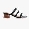 NUDE Juniper Black Square Toe Triple Strap Mid Heel Slide 1 NUDE Juniper Black Square Toe Triple Strap Mid Heel Slide -Fashion Clothing Store juniorblack4