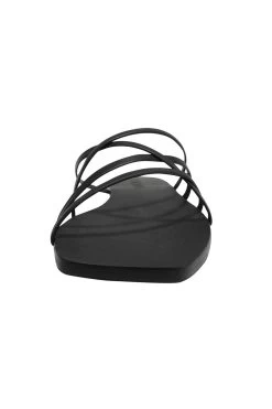 Juniper Black Strappy Flat Slide -Fashion Clothing Store juniper slide 1