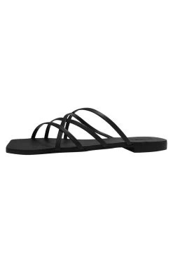 Juniper Black Strappy Flat Slide -Fashion Clothing Store juniper slide 2