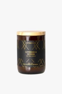 Amberesque Lavender + Vetiver 226g 50hr Candle In Amber Recycled Bottle