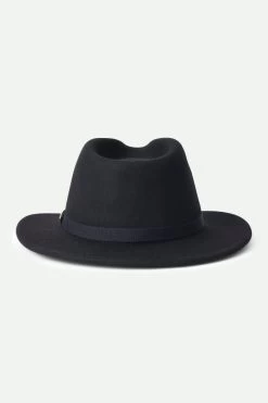 Brixton Messer Packable Fedora Black Wool Felt Hat -Fashion Clothing Store m5fpuxxpiu7p4f9dytag 1