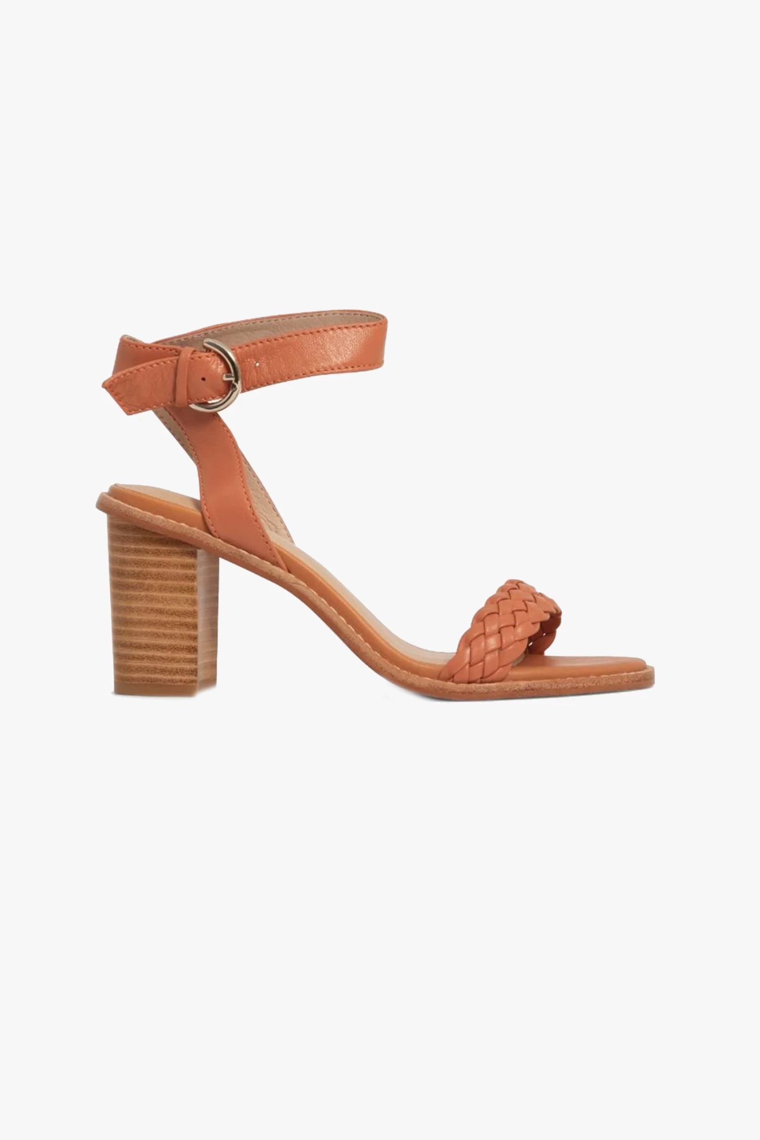 Makena Nude Leather Braided Heel 3 Makena Nude Leather Braided Heel