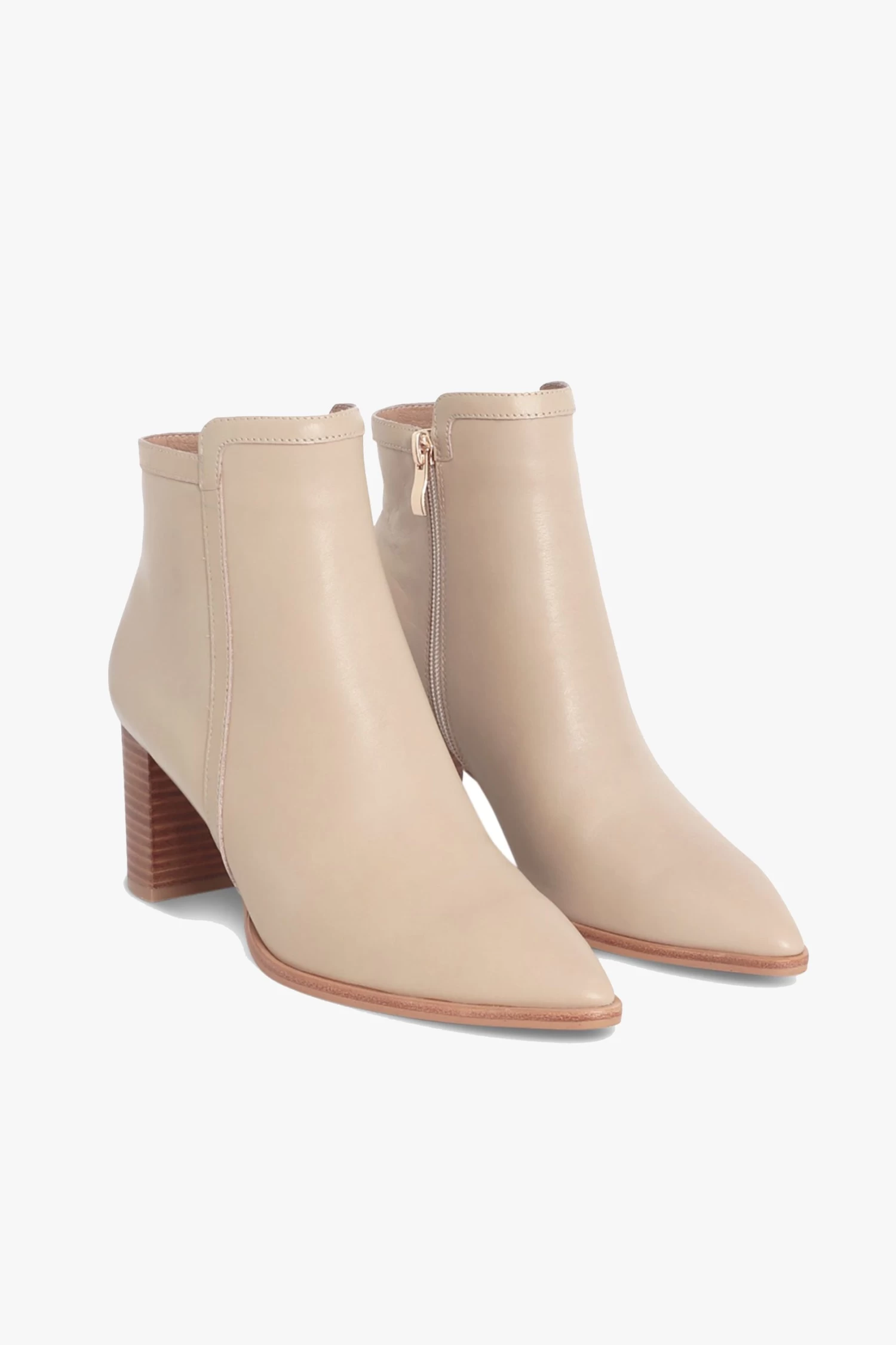 NUDE Marlee Mid Heel Bone Ankle Boot 4 NUDE Marlee Mid Heel Bone Ankle Boot - Image 2