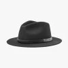 Brixton Messer Black Short Brim Black Band Packable Felt Fedora Hat 2 Brixton Messer Black Short Brim Black Band Packable Felt Fedora Hat -Fashion Clothing Store messerblackhat5