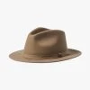 Brixton Messer Sand Packable Wool Felt Fedora Hat 1 Brixton Messer Sand Packable Wool Felt Fedora Hat -Fashion Clothing Store messertan3