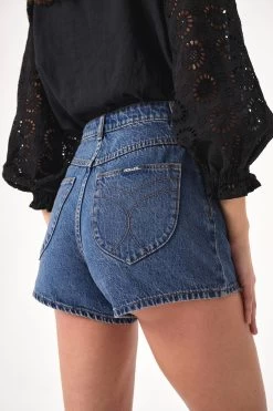 Mirage Vintage Blue Lyocell Denim Short 12 Mirage Vintage Blue Lyocell Denim Short -Fashion Clothing Store mirage short lyocell pacific r33s07 6936 mid vintage blue 6