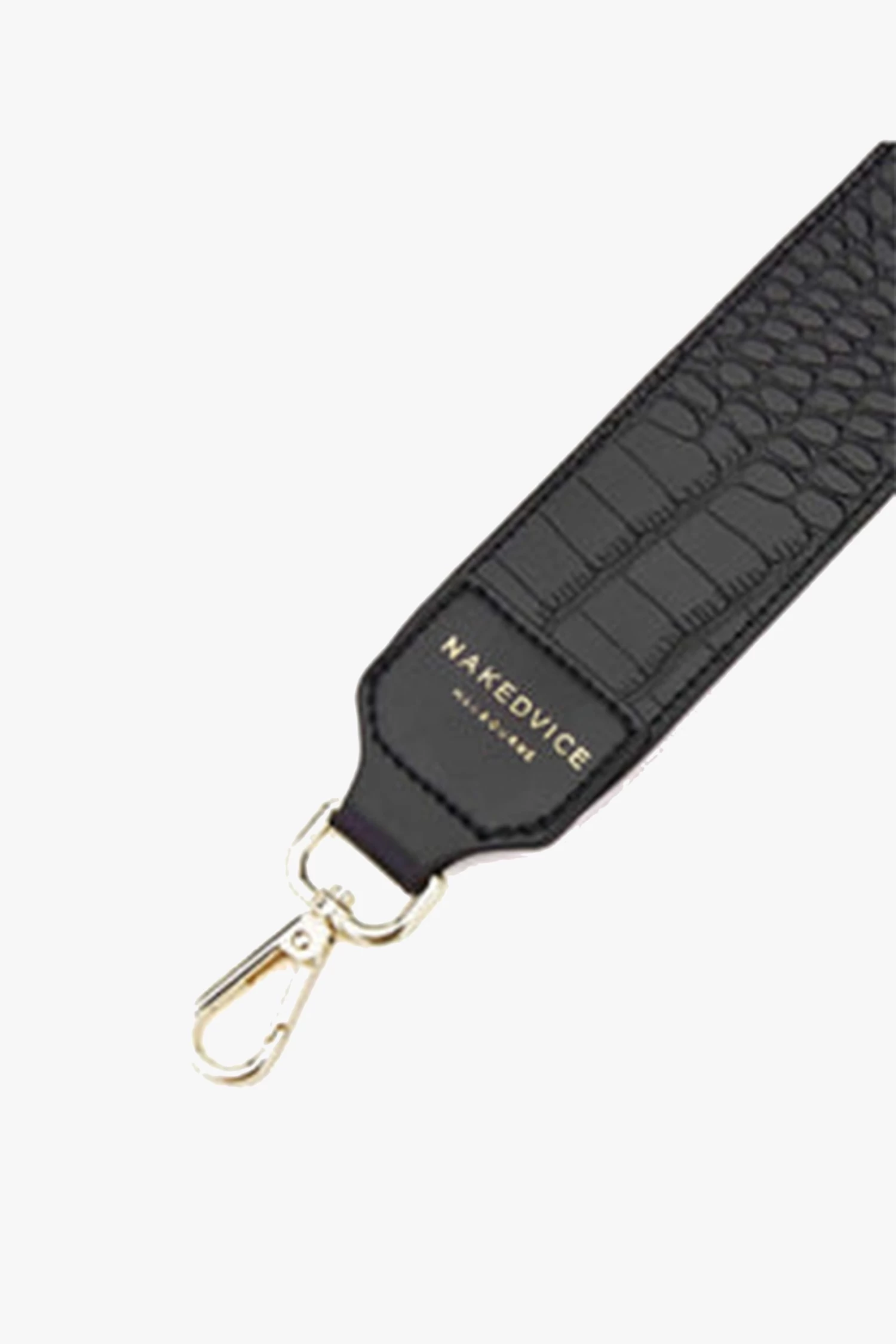 The Met Lizzie Thick Croc Strap Double Zip Crossbody Black Leather Bag 5 The Met Lizzie Thick Croc Strap Double Zip Crossbody Black Leather Bag - Image 3