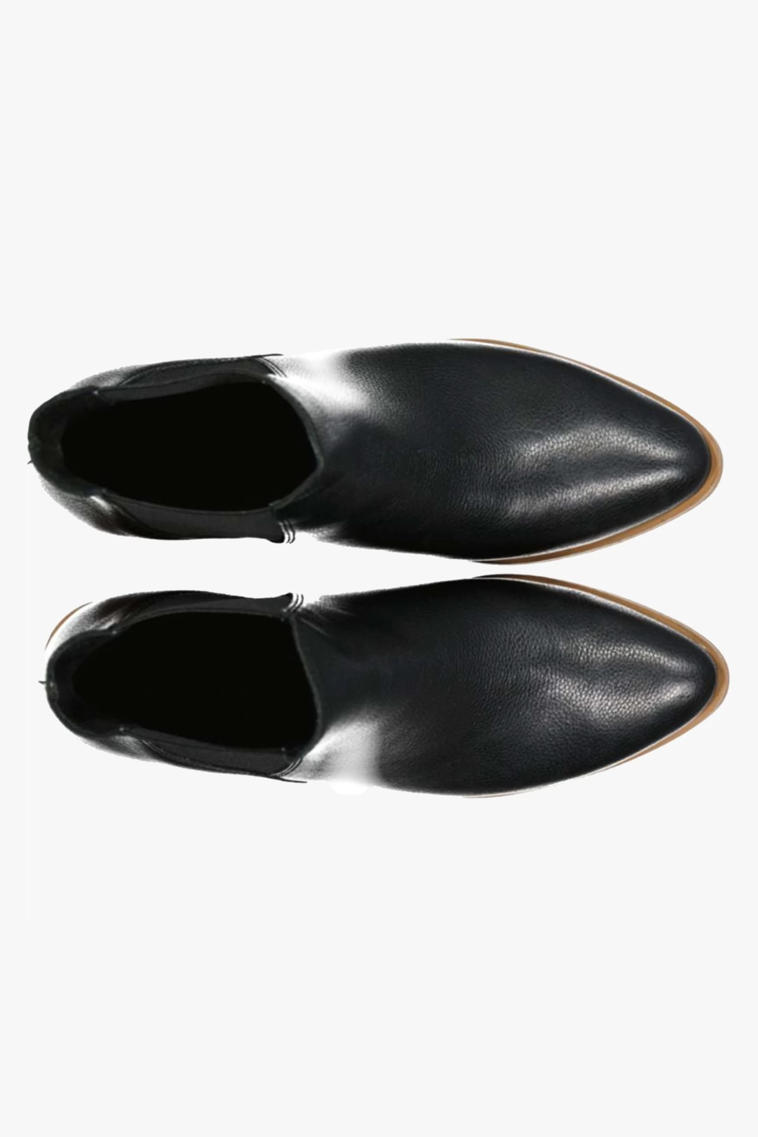 Snappy Black Milled Leather Chelsea Boot With Natural Sole 3 Snappy Black Milled Leather Chelsea Boot With Natural Sole - Image 2