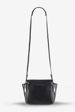 The Ascendants Black Shoulder Bag With Chunky Zips 10 The Ascendants Black Shoulder Bag With Chunky Zips -Fashion Clothing Store newgreyimg bag the ascendants black pebble front strap product img