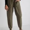 New Warrior Khaki Relaxed Drapey Drawstring Stretch Cuff Pant -Fashion Clothing Store newwarriorpantkhaki
