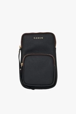 Nikko Black Pocket Leather Phone Sling 6 Nikko Black Pocket Leather Phone Sling -Fashion Clothing Store nikkoblackpocket2