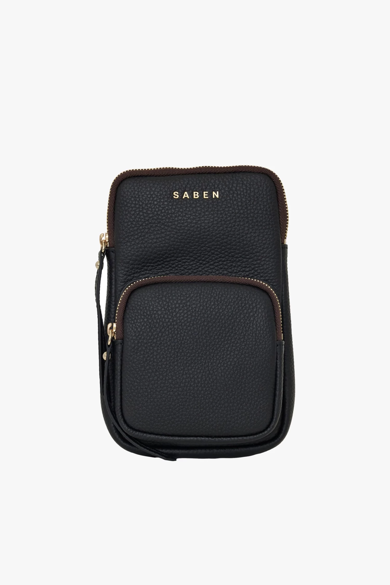 Nikko Black Pocket Leather Phone Sling 4 Nikko Black Pocket Leather Phone Sling - Image 2